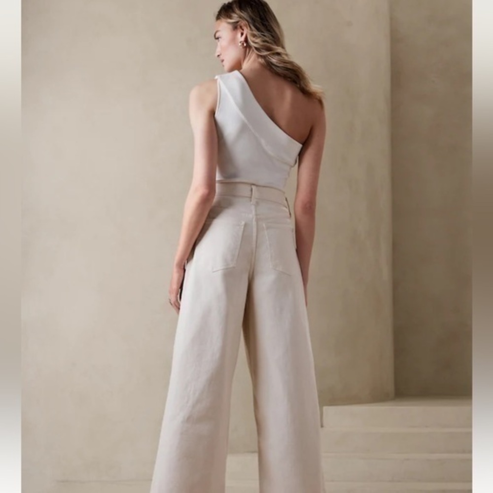 Banana Republic | Pleated High Rise Wide Leg Jeans